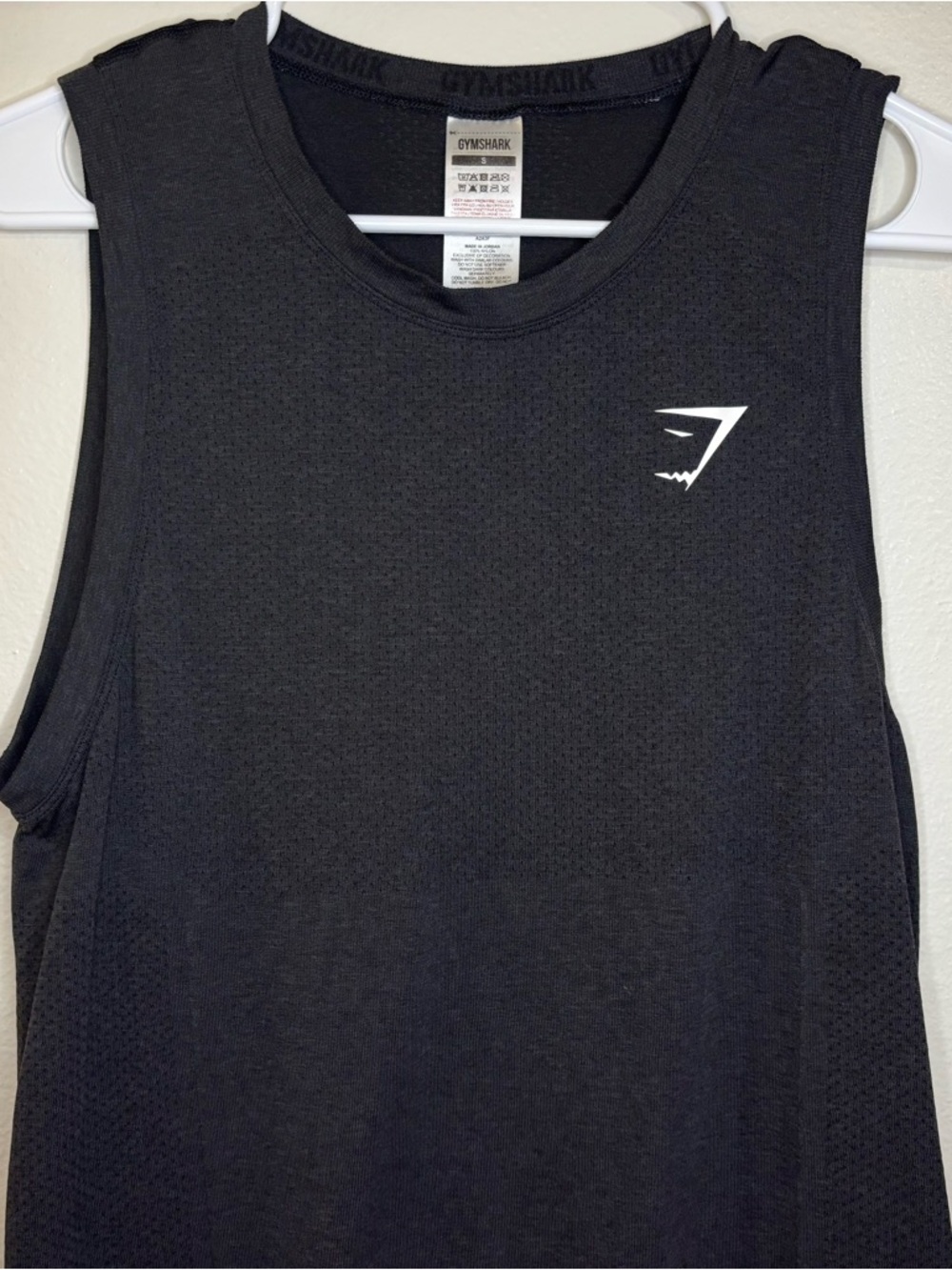 Gymshark Women’s Black Muscle Tee with White Logo